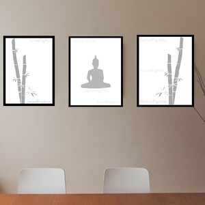 Buddha Bambu Tryckset, Minimalistisk Meditation Konst (PDF Ladda ner) bild 1