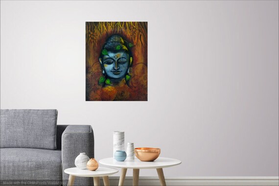 Buddha Painting, Indian Canvas Art, Gallery Wrapped Canvas, Ready