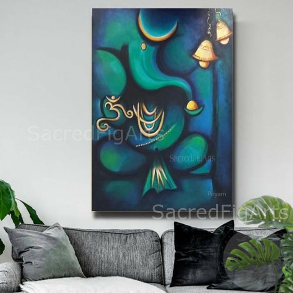 Ganesh Painting, Big Canvas Art, Modern Acrylic Painting, Spiritual Home  Decor, Abstract Ganpati, Original Indian Art -  Norway