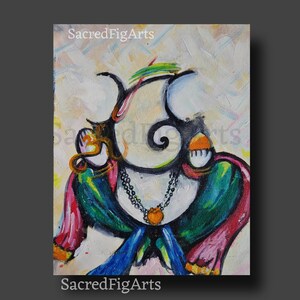 Abstract Ganesha painting, Modern Ganapati art, contemporary painting, Original Indian art, Indian painting, Home decor, Ganesha artwork