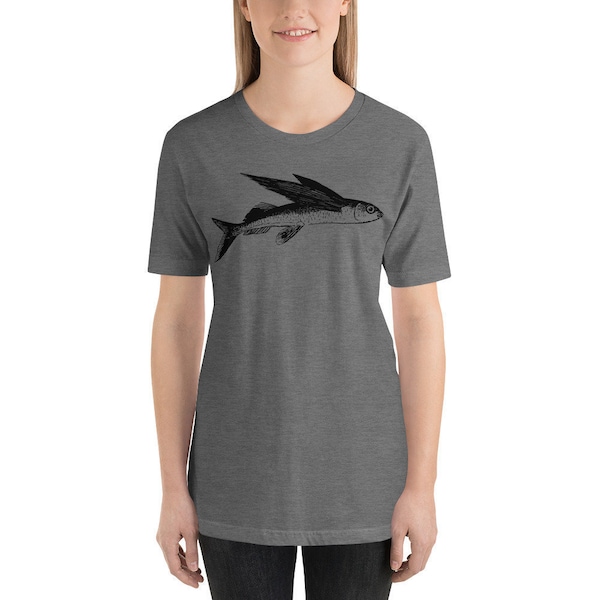 Exocoetidae, Flying Fish Shirt, Flying Fish, Catalina Fish, Gurnard Flying Fish, Flying Fish Art, Illustrated Tee, Fishing Apparel