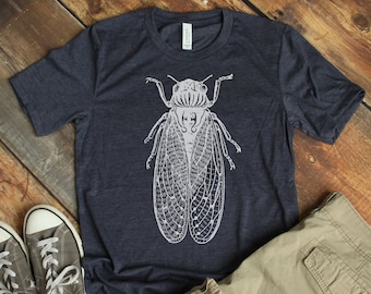 Vintage Cicada T-Shirt, Retro Insect Art Tee, Entomology Gift, Nature Lover Shirt, Cottagecore Bug Illustration Tshirt