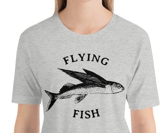 Flying Fish Vintage Retro Tshirt Tee For Women, Girls, Teen