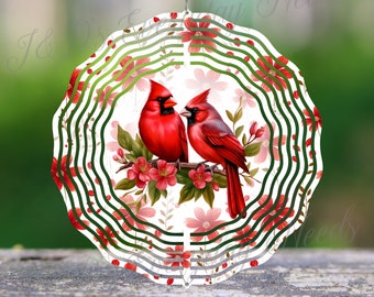 Red Cardinal Wind Spinner: 10&quot; Hanging Yard Art