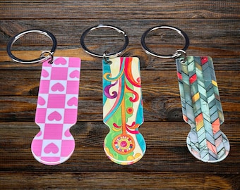 Boho Cart Coin Keychain: Aldi Quarter Keyring, Shopaholic Gift