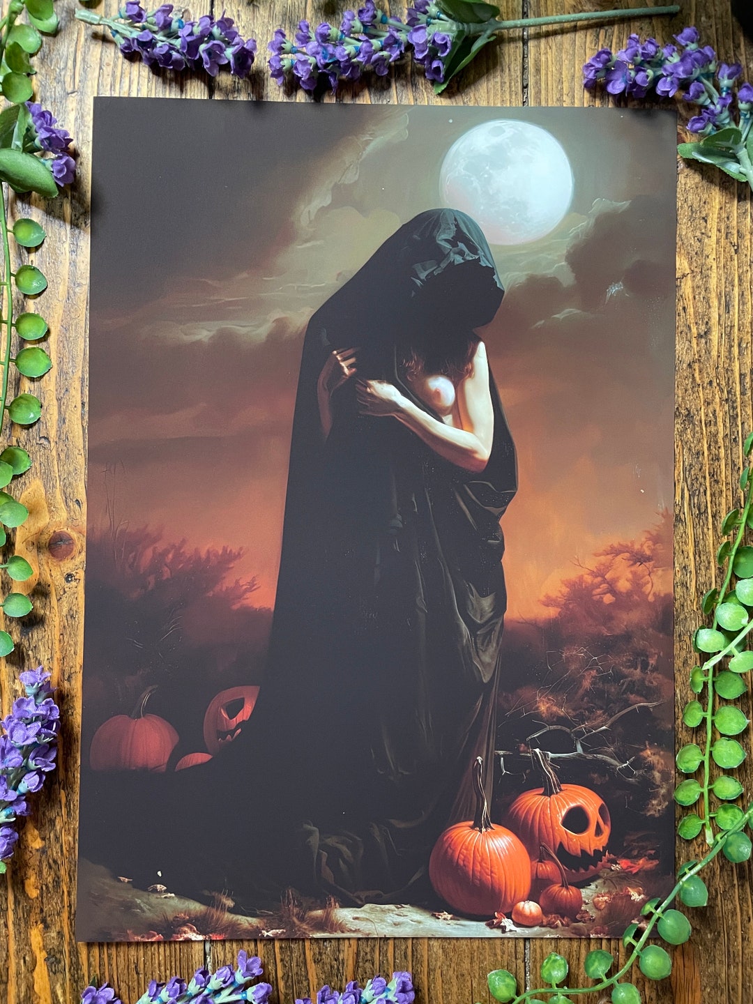Samhain Goddess Art Print, Witchy Home Decor, Dark Academia ...