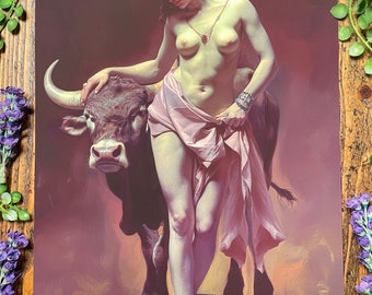 Beltane Goddess Art Print: Witchy Wicca Home Decor