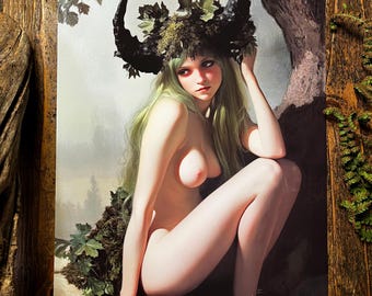 The Dryad Art Print: Gothic Forest Goddess Wall Decor