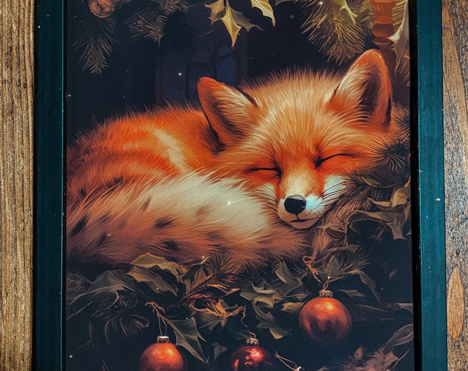 Yule Fox Art Print