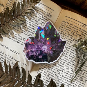 Holographic Amethyst Crystal Sticker - Customize Your Phone, Laptop, and More