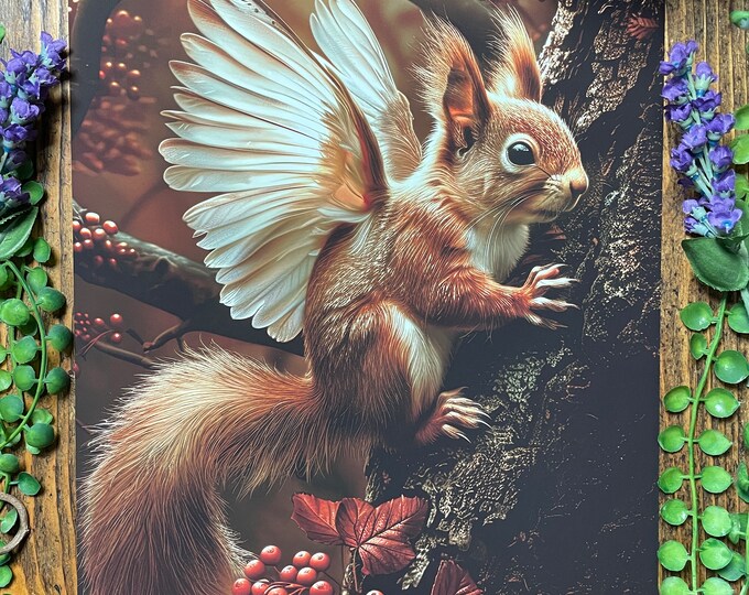 Squirrel with wings Art Print