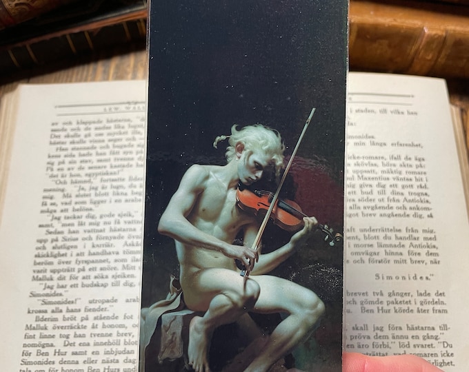 Näcken Scandinavian Folklore Bookmark, Witchy Book Accessory, Readers Gift, Gothic Laminated Bookmarks, Dark Academia Page Holder