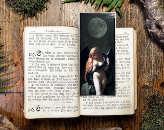 Lilith with Snake Laminated Bookmark: Witchy Gothic Reader Gift