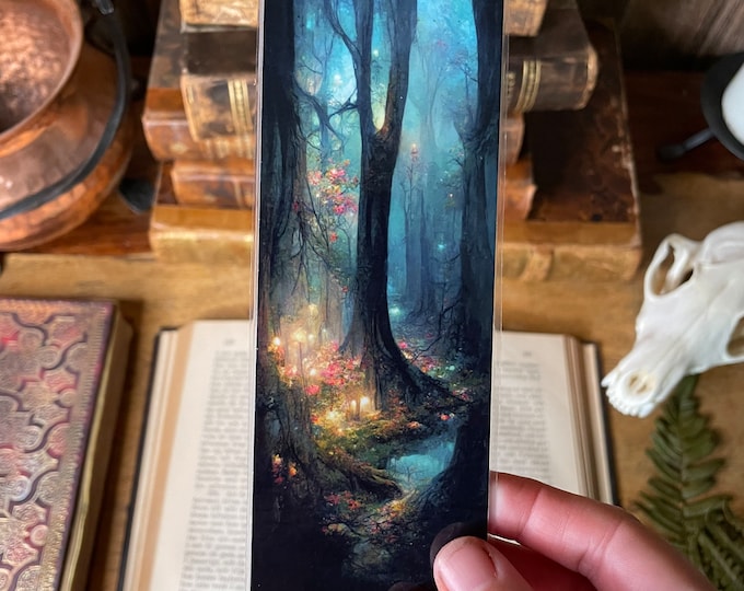 Enchanted forest bookmark, fantasy bookmark, fairycore book lover gift