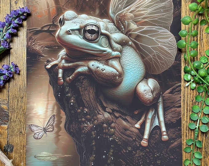 Chillin Frog fairy Art Print