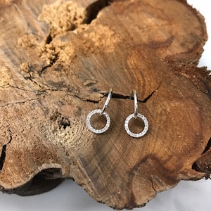 14K Solid Gold, Diamond Hoop Earrings, gold huggie earrings, gold huggies, gold hoops, small gold hoops, gold earrings, diamond circle, stud
