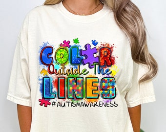 Color outside the lines Autism Awareness png sublimation design download, Autism Awareness png, Autism png, sublimate designs download