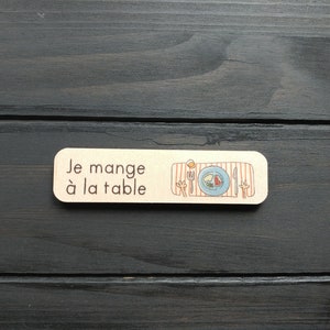 Wooden task-responsibility pictogram I'm eating at the table. Task Table The Challenges of the Pack 5-10 years old image 1