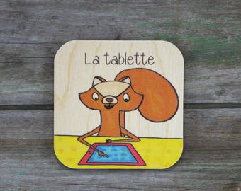 Symbol "Tablet", wood - Daily Routine - 3 to 5 years