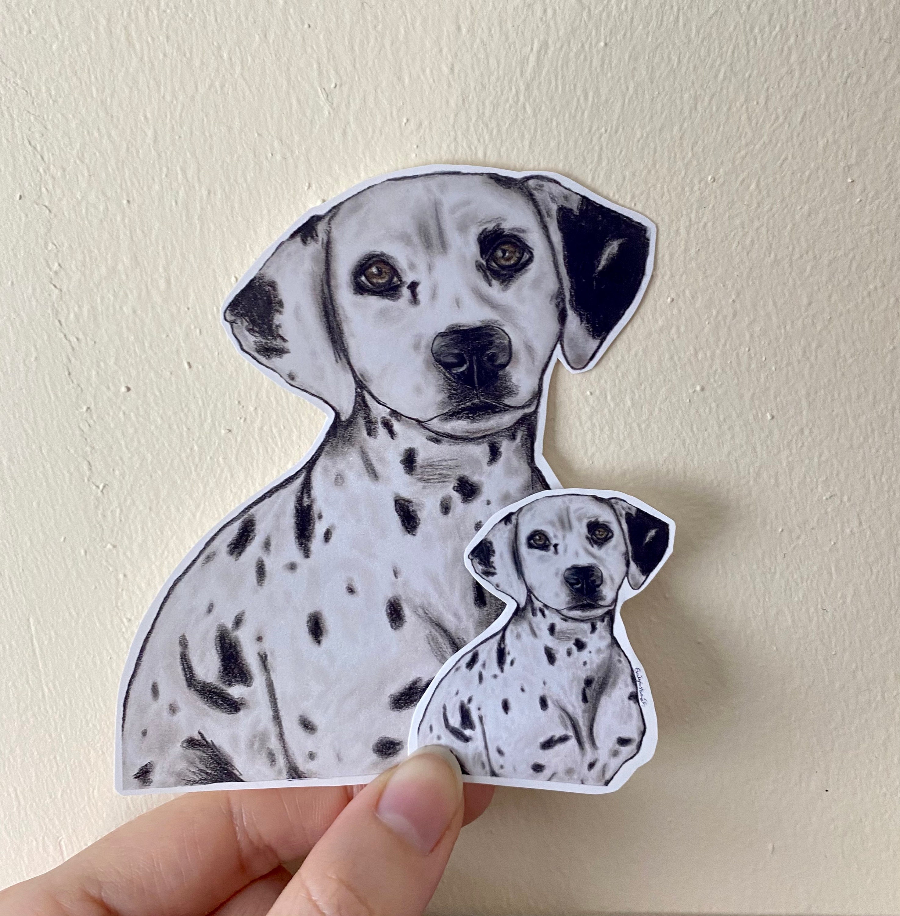 Dalmatian Sticker Single Glossy Sticker Dog Sticker Art Etsy