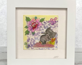 Framed Collage Art:  Elephant Games