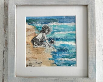 Framed Collage Art: At the Shore