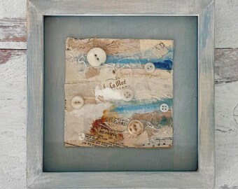 Framed Collage Art: Washed Up