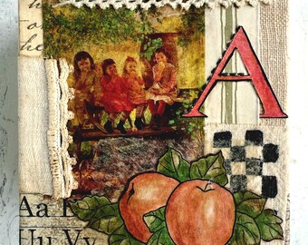 Mixed Media Collage:  "A" is for Apple