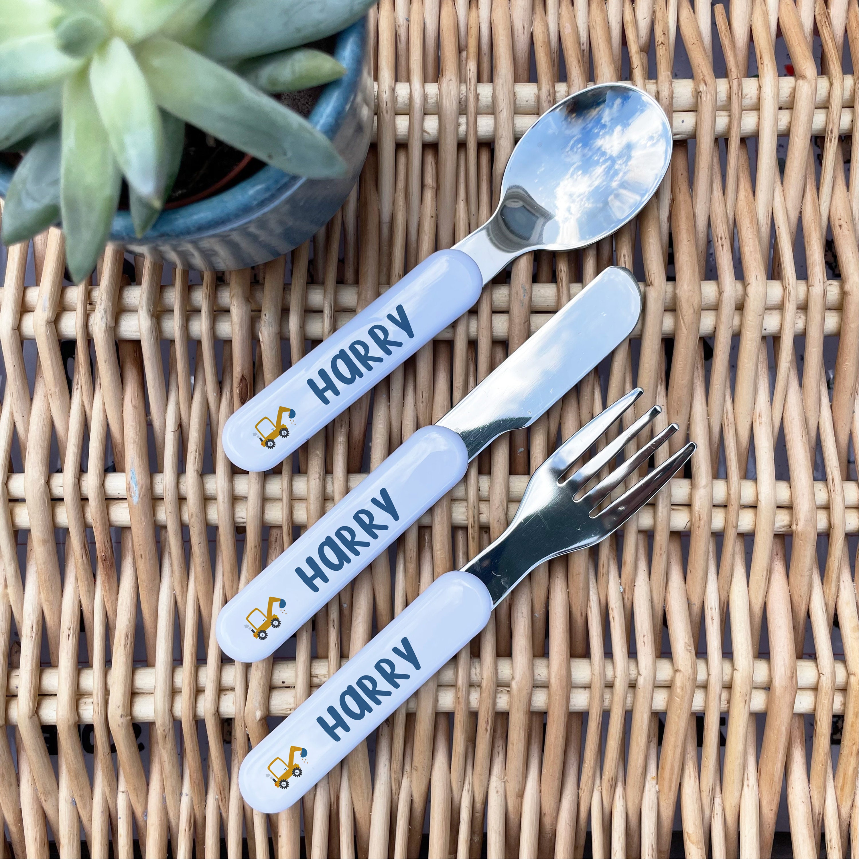 Personalised Kid's Dinner Set, Placemat, Coaster and, or Cutlery