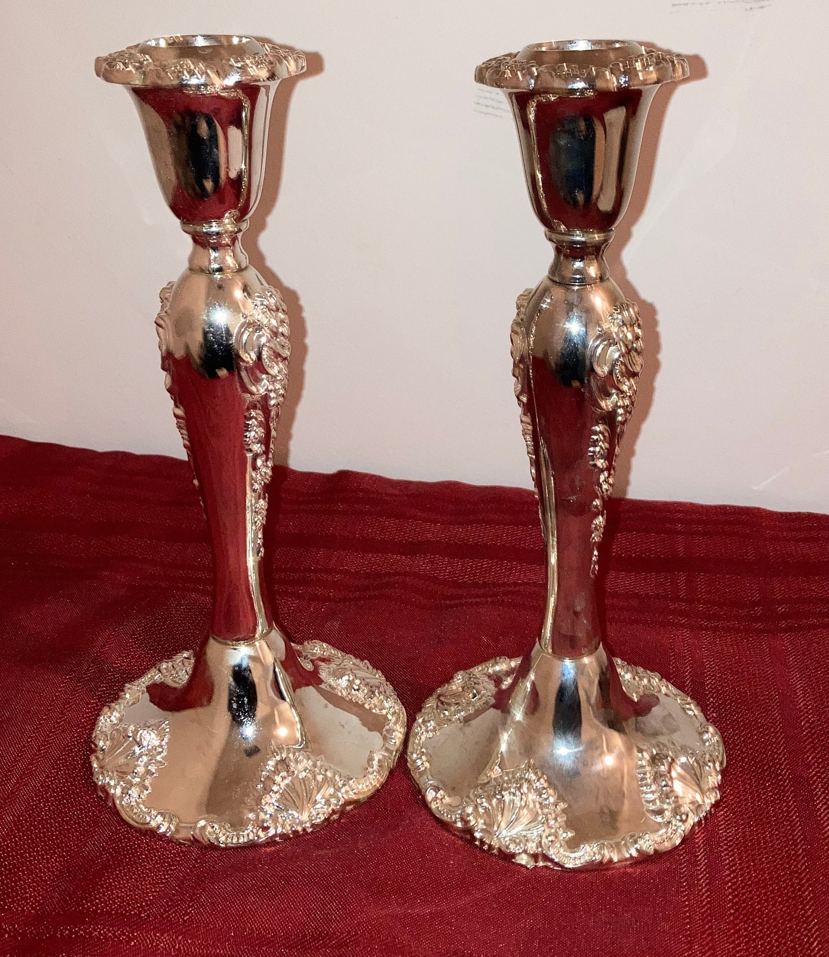 わ*こ様 godinger silver キャンドルスタンド 2個セット Vintage Godinger Silver Art Candle Holder Set Of 2 Grape Pattern 4