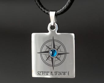 Kompass Anhänger • Kompass Anhänger • Nordstern Halskette • Kompass Anhänger • Personalisierter Schmuck • Kompass Anhänger • Geschenk für Sie