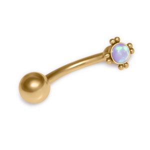 Anneau de nombril opale / anneau de nombril en acier chirurgical 316L, anneau de nombril, piercing au ventre / haltères, piercing au nombril, bijoux de nombril