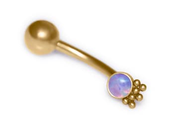 Opal Belly Ring / Belly Jewelry, Belly Button Ring Surgical Steel, Belly Button Jewelry / Navel Ring, Belly Bar, Belly Piercing