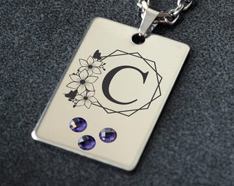 Buchstabe Halskette • Personalisierter Schmuck • Gravierte Monogramm Halskette • Benutzerdefinierte Initialen Halskette • Jahrestagsgeschenk für Sie • Geschenk der besten Freundin