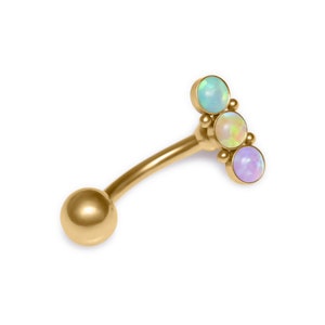 Anneau de nombril opale / piercing ventre chirurgical en acier inoxydable, bijoux de ventre, anneau de nombril / anneau de nombril, bijoux de nombril, haltères du ventre