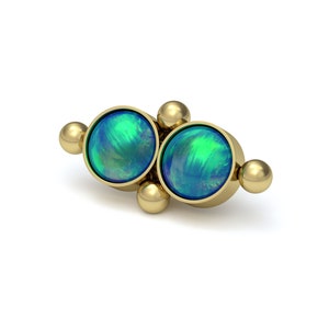 Surgical Steel Internally Threaded Dermal Jewelry 16g 14g Opal Dermal Top Dermal Piercing Microdermal Top Body Piercing Jewelry