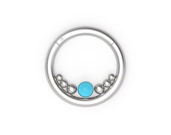 Daith Jewelry Surgical Steel Turquoise Septum Ring Daith Earring Septum Jewelry 16g Daith Piercing Septum Clicker Hoop Daith Hoop