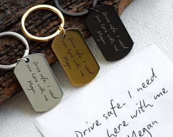 Personalisierter Handschrift-Schlüsselanhänger: Andenken aus Edelstahl mit Gravur