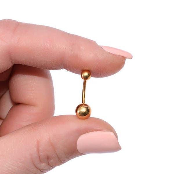 Belly Button Rings / Gold Belly Button Jewelry, Navel Piercing, Belly Ring, Belly Piercing, Belly Button Piercing, Belly Barbell 16 gauge