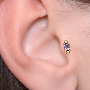 Boucle d'oreille en acier chirurgical/cartilage avec haltères Tragus, clou hélicoïdal vers l'avant, bijoux Tragus/piercing conque, bijoux piercing Tragus