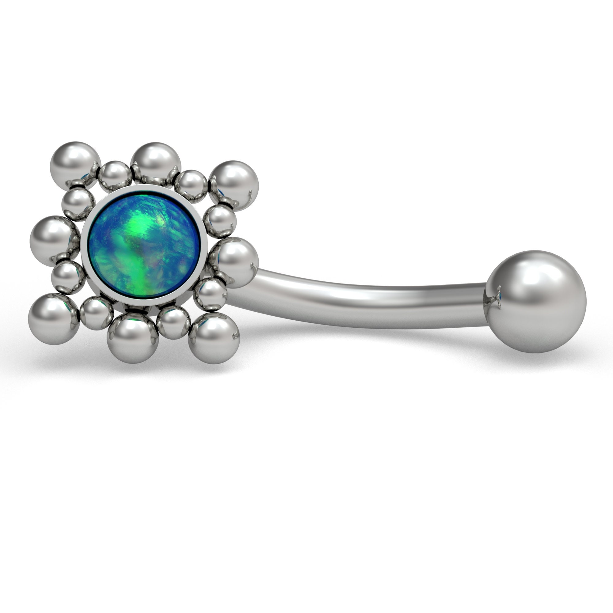 Titanium Rook Jewelry Opal Eyebrow Jewelry Implant Grade Etsy