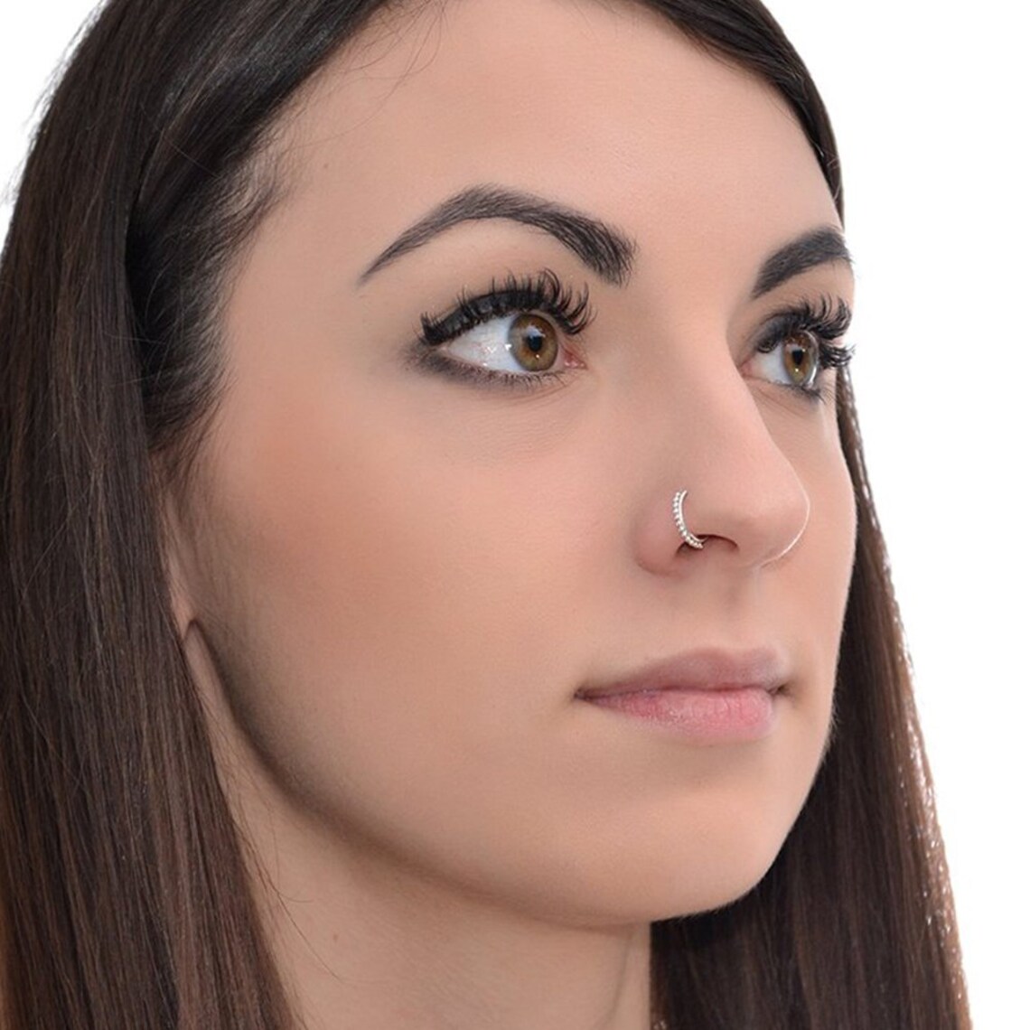 Silver Tragus Ring 16 gauge / Nose Ring Cartilage Hoop / Etsy