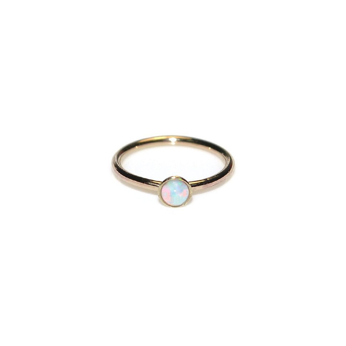 Gold 2mm White Opal Nose Ring 16g / Tragus Hoop Helix - Etsy