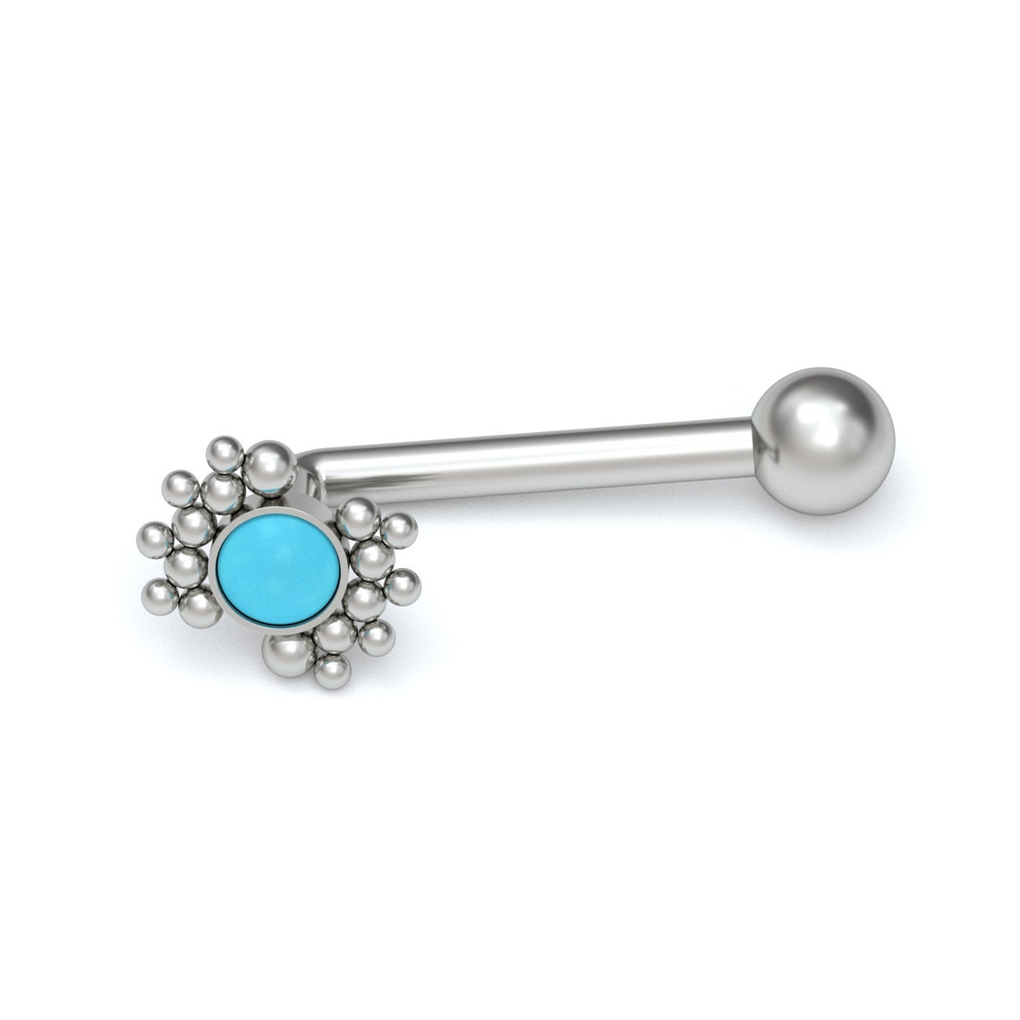 VCH Barbell Titanium VCH Piercing Jewelry Turquoise Clitoral Etsy