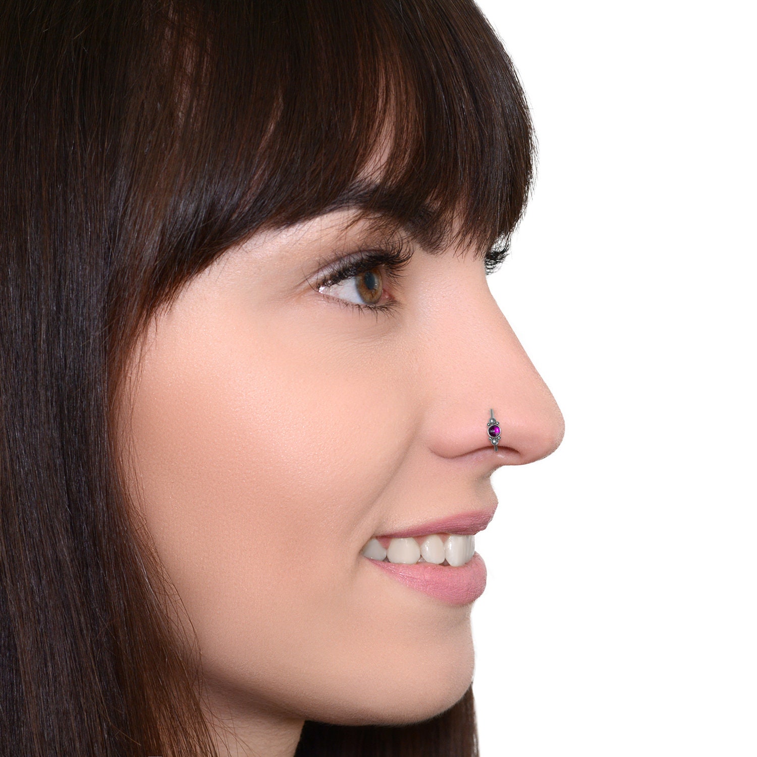 Surgical Stainless Steel Ruby Nose Ring 18g / Nose Hoop Nose Etsy
