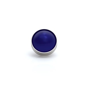 Dermal Piercing 16g 14g Surgical Steel Lapis Lazuli Internally Threaded Dermal Top Microdermal Top Dermal Jewelry Body Piercing Jewelry