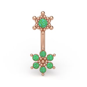 Belly Button Ring Surgical Steel Opal Navel Ring Belly Barbell Navel Stud Body Piercing Jewelry 16g 14g Curved Barbell Jewelry