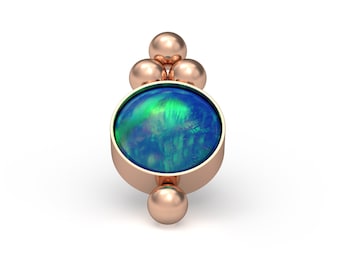 Opal Dermal Top Surgical Steel Dermal Jewelry Dermal Anchor Top 16g 14g Internally Threaded Dermal Piercing Body Piercing Jewelry