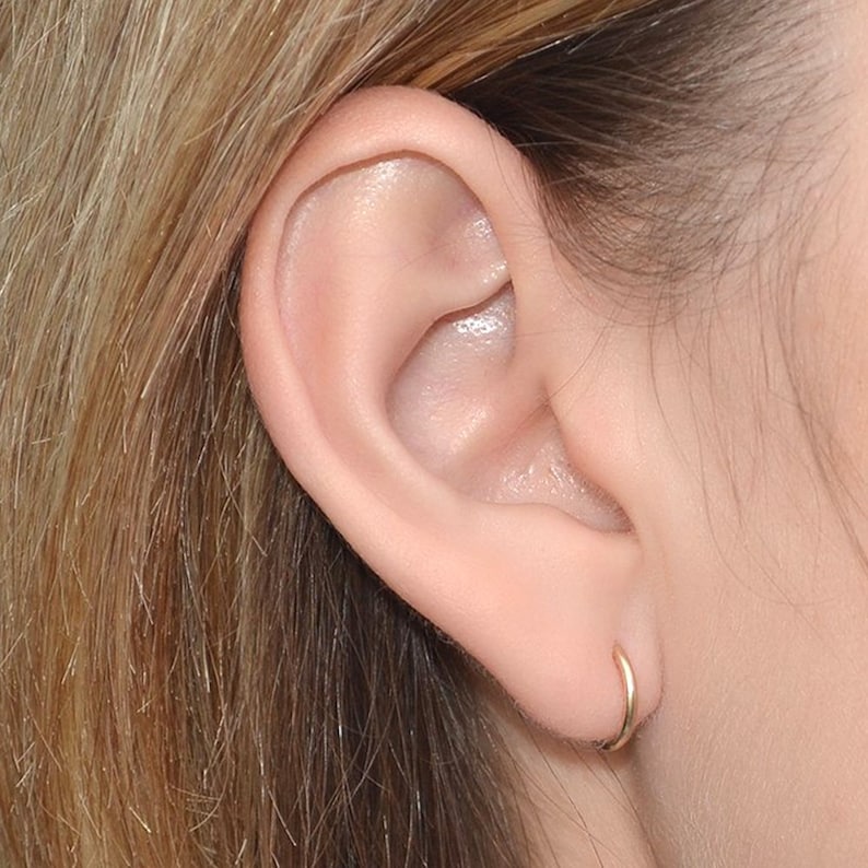 Solid Gold Nose Ring 18 gauge / Daith Earring Rook Earring ...