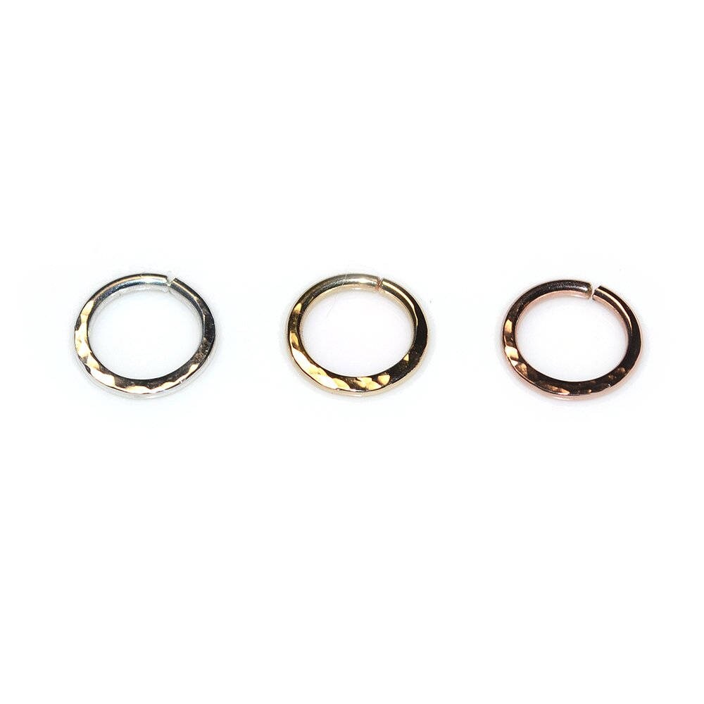 Hammered Gold Septum Ring 14g / Nose Ring Septum Piercing / - Etsy
